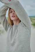 Merino wool sweater, Ireland, Aran, jumper, Pullover, made in Ireland, knitwear, women's sweater, ladies' jumper, oat, Crew neck