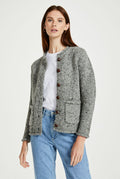 100% wool cardigan, woollen jumper, cardigan, buttoned cardigan, aran wool, knitwear, Ireland, women's cardigan, grey sweater