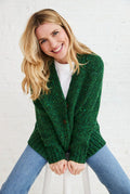 sweater, 100% wool, woollen sweater, cardigan, buttoned,aran, knitwear, Ireland, green, women's cardigan