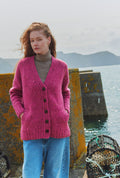 Bonny Glen Ladies Tweed Cardigan - Pink