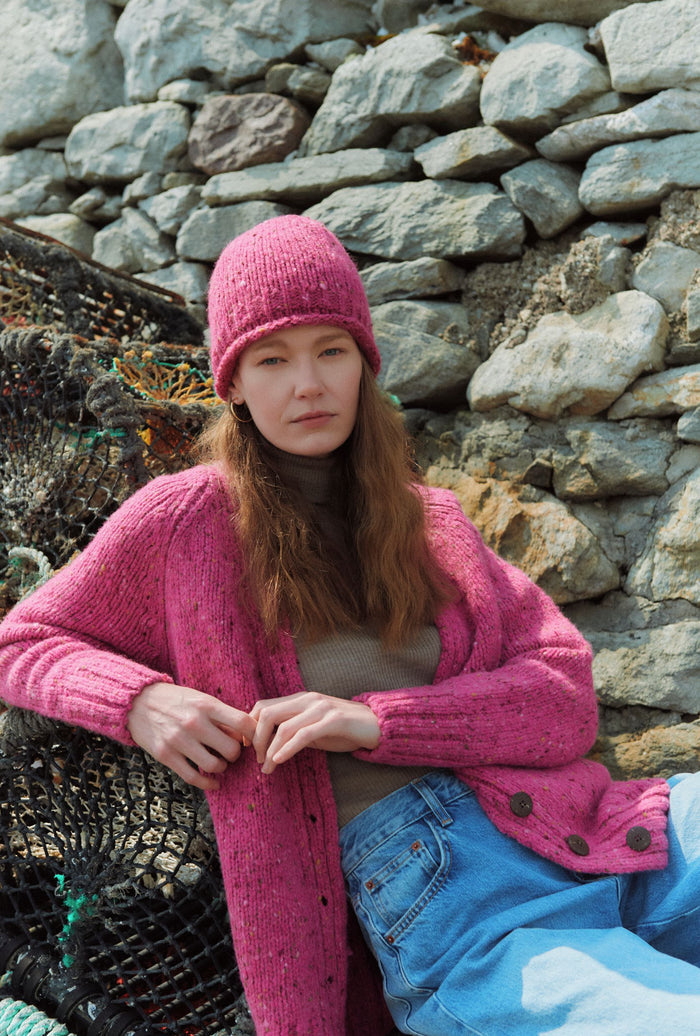 Bonny Glen Ladies Tweed Cardigan - Pink