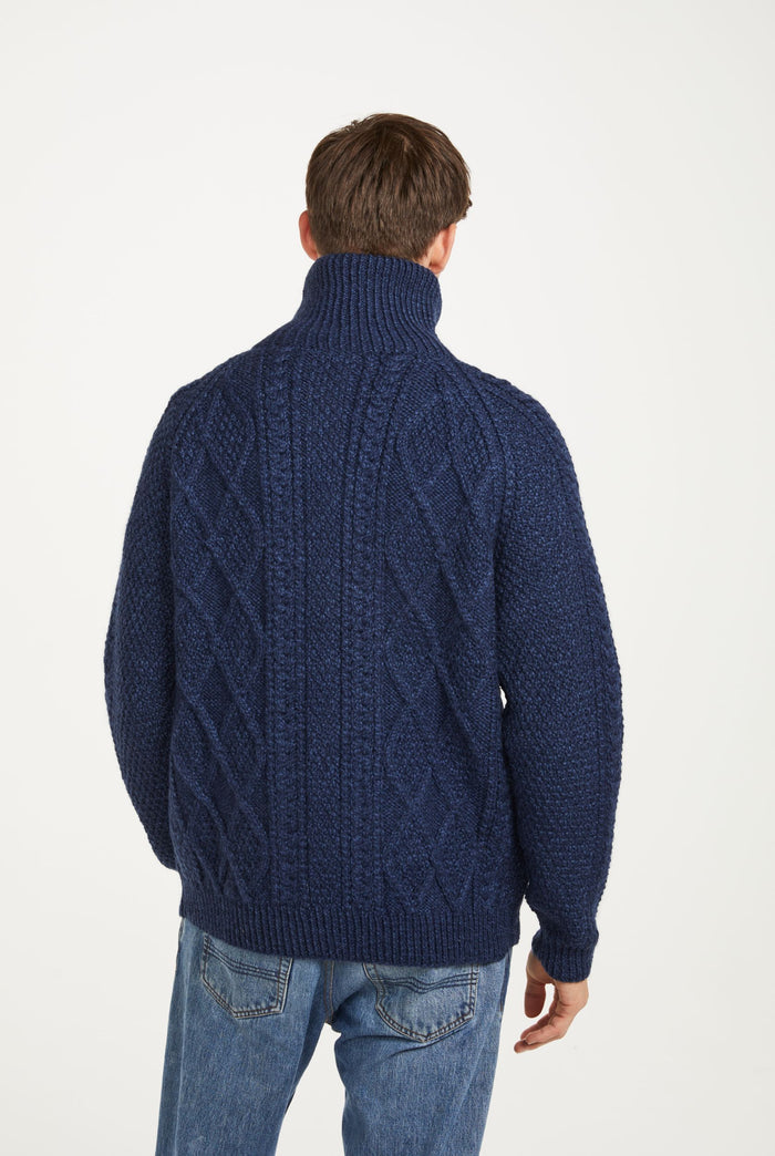 Merino wool, sweater, Ireland, Aran knit, jumper, Pullover, men's cardigan, knitwear,cable knit, cardigan, navy, boyfriend