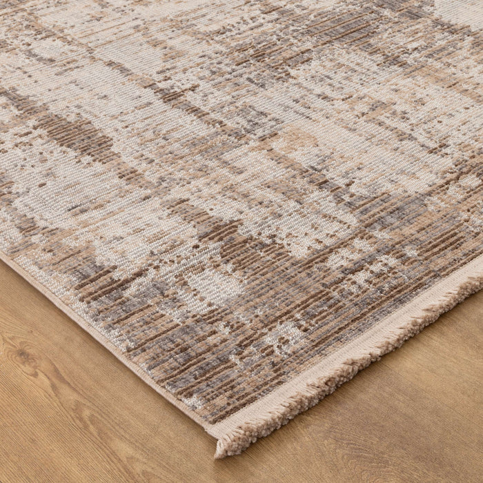 Cherie Distressed Look Watercolour Beige Grey Rug - CH08
