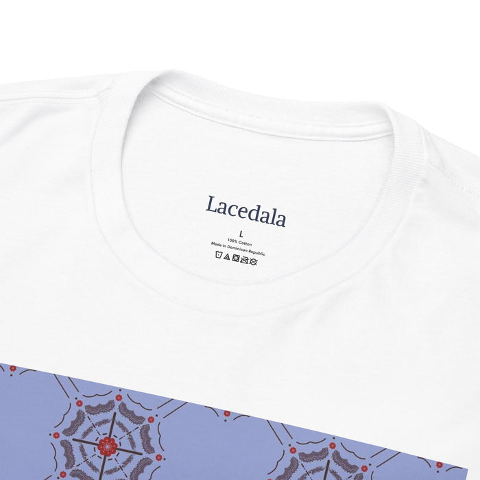 Crimson Spiderweb Lattice Unisex T-Shirt (Navy Blue)