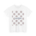 Crimson Spiderweb Lattice Unisex T-Shirt (White) (Logo)