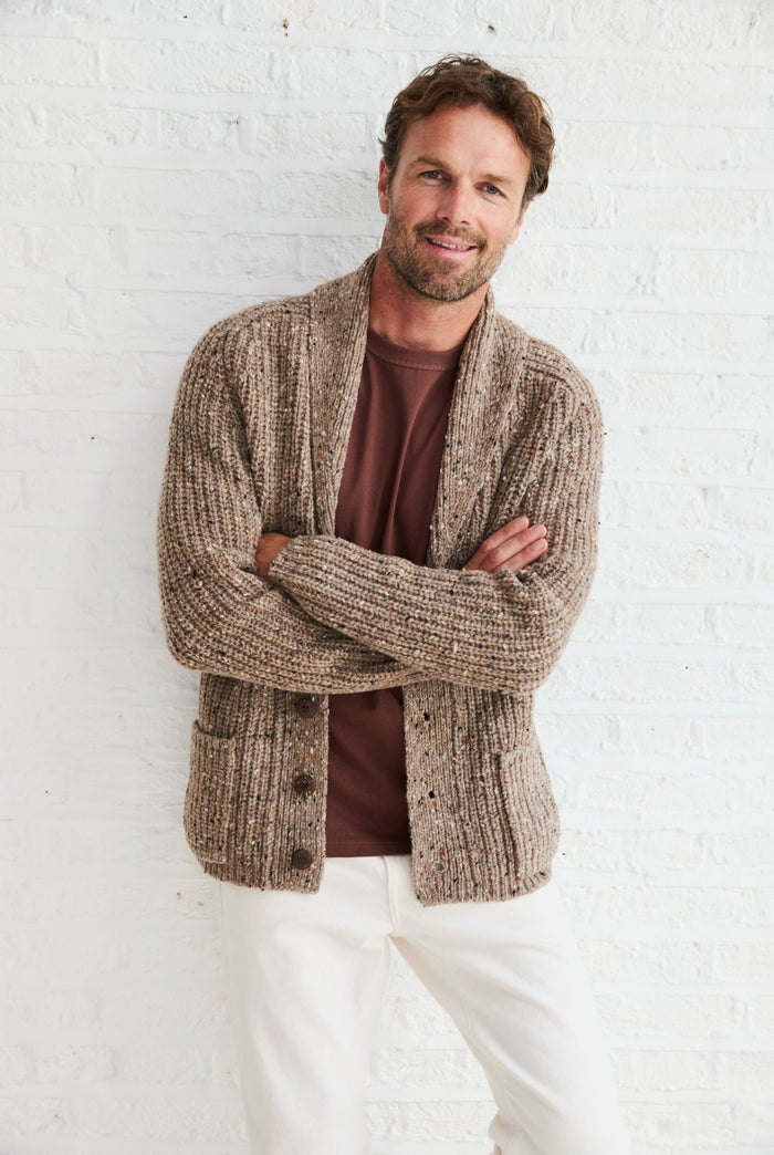 Men's sweater,  Aran, 100% wool sweater, made in Ireland, Irish sweater, Boyfriend, cardigan,oat,jumper
