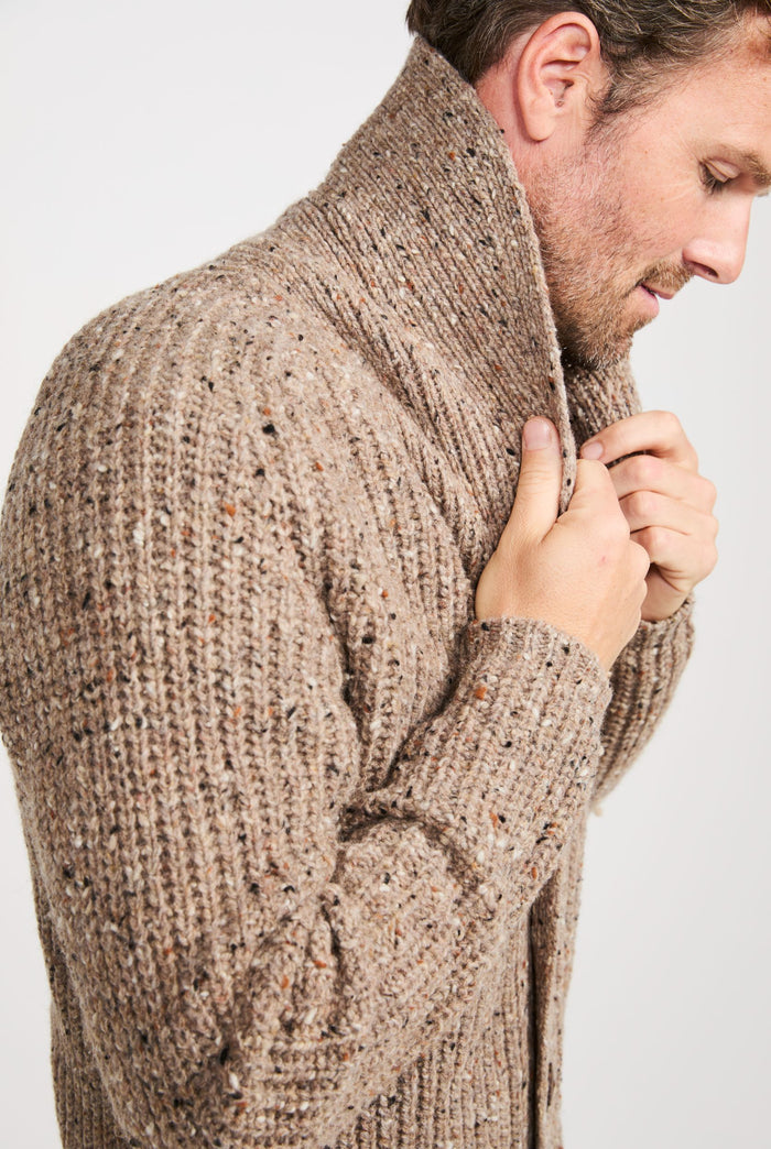 Men's sweater,  Aran, 100% wool sweater, made in Ireland, Irish sweater, Boyfriend, cardigan,oat,jumper