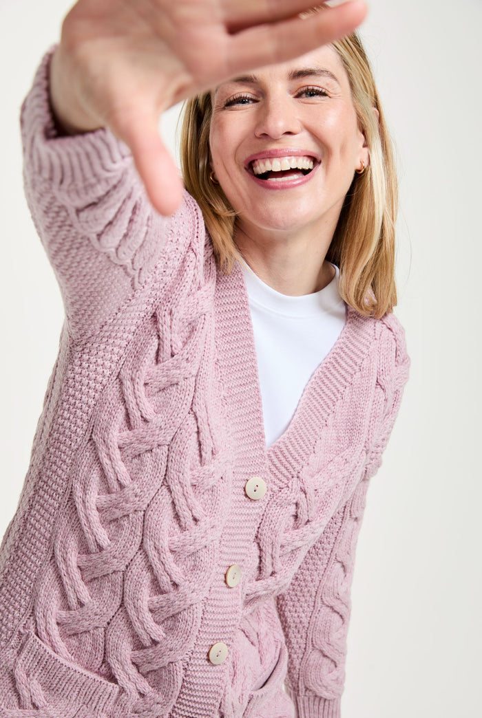 Merino Wool sweater, made in Ireland, wool jumper, knitwear, cardigan, Ireland,aran sweater, Buttoned sweater, wool cardigan,pink,V Neck