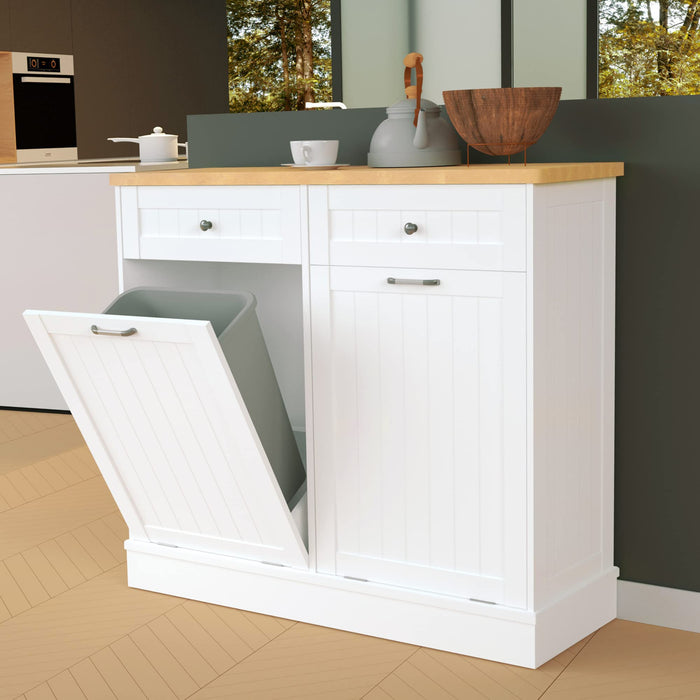 DualHide Trash and Laundry Cabinet