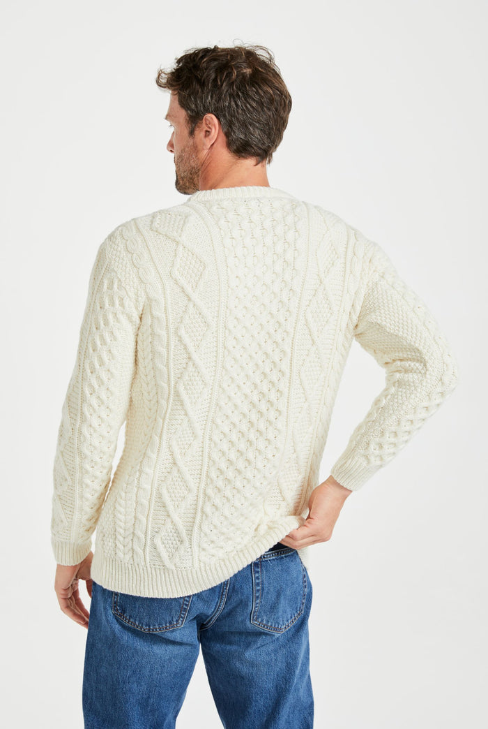 100% wool jumper, Aran Sweater, Men's Sweater, unisex, merino wool, cable knit, knitwear, made in Ireland