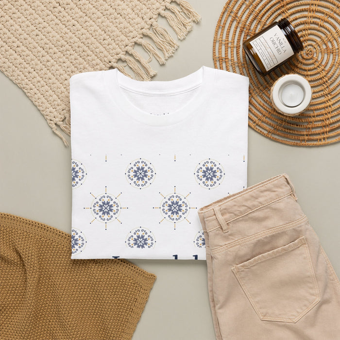 Enchanted Midnight Mandala Unisex T-Shirt (White) (Logo)