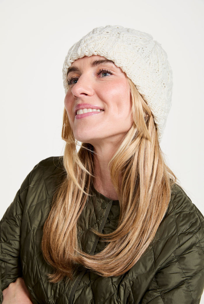 Merino wool, hat, knitwear, cream, aran, made in Ireland, Hat & Scarf, gift, wool, Ireland, woollen hats