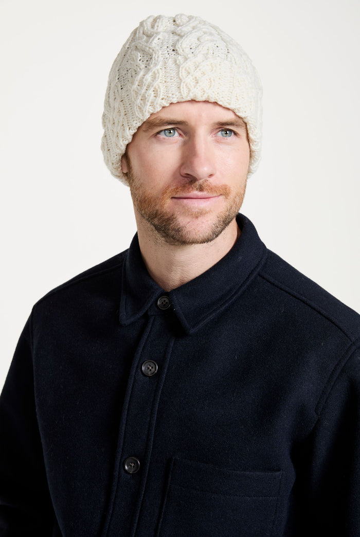 Merino wool, knitwear, cream, aran hat, made in Ireland, Hat & Scarf, gift, wool hats, Ireland,aran