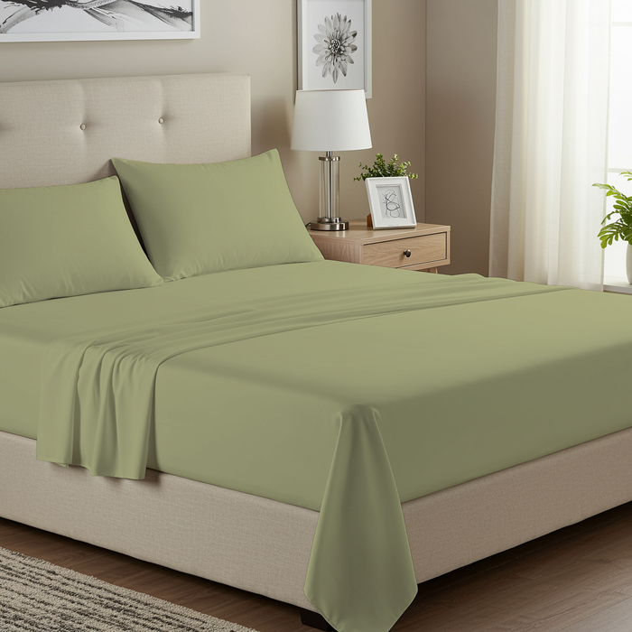 Formr Cotton Percale Sheet Set, Sage