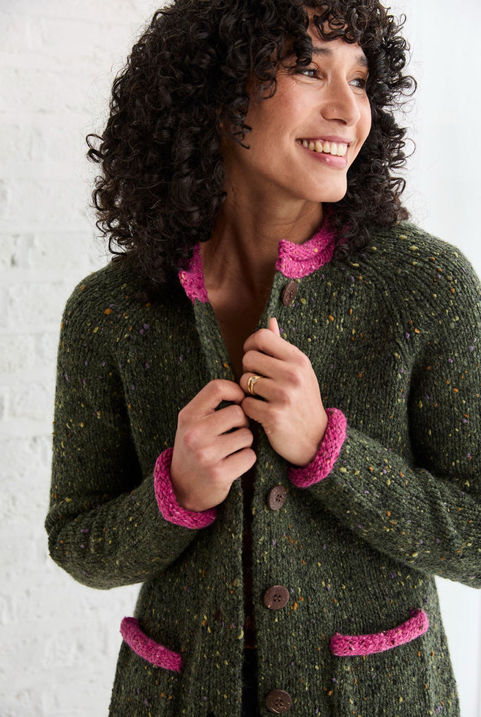 Ladies cardigan, sweater, women sweater, cardigan, jumper,aran, wool, Ireland, knitwear,100% wool,green