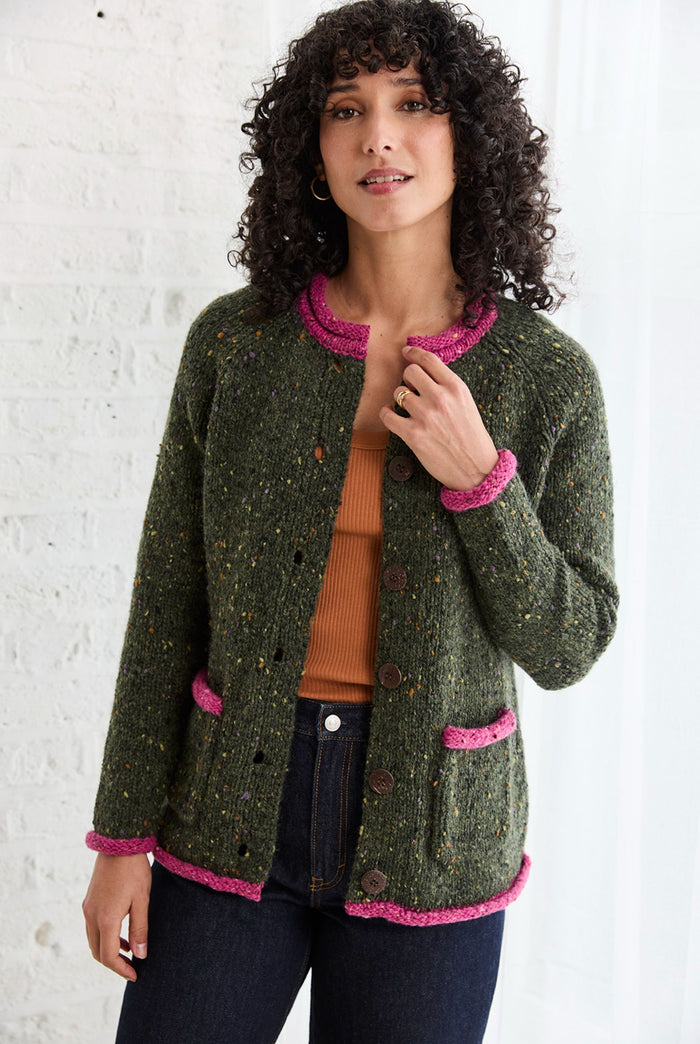 Ladies cardigan, sweater, women sweater, cardigan, jumper,aran, wool, Ireland, knitwear,100% wool, green