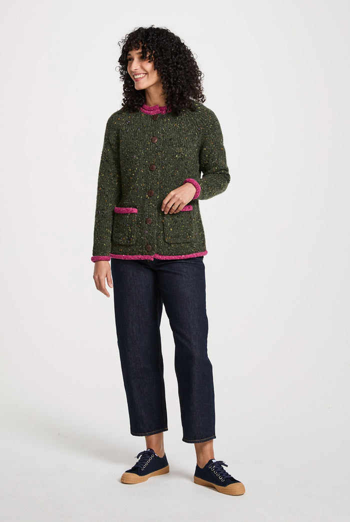 Ladies cardigan, sweater, women sweater, cardigan, jumper,aran, wool, Ireland, knitwear,100% wool, green