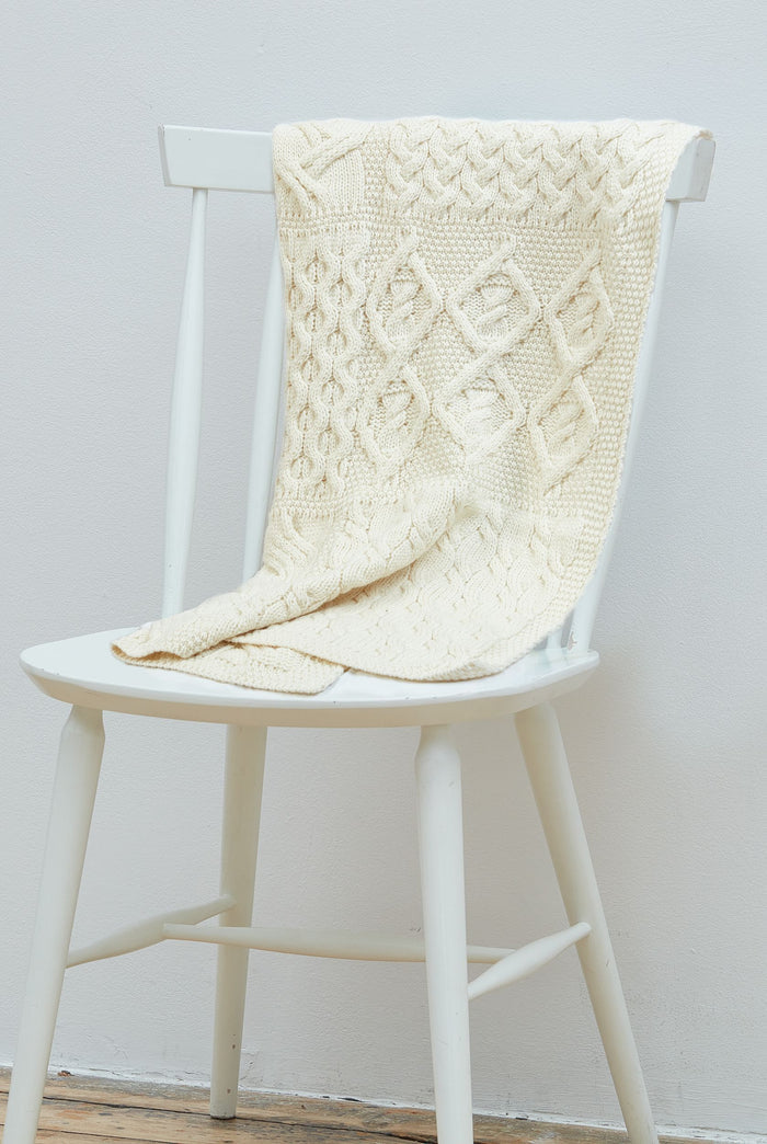 Merino wool, blanket, aran blankets, made in Ireland, knitwear, wool blankets, throw, blanket,cream