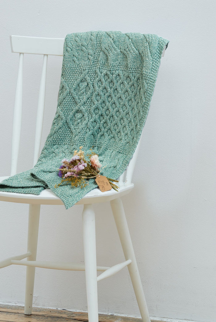 Merino wool, blanket, aran blankets, made in Ireland, knitwear, wool blankets, throw, blanket, green