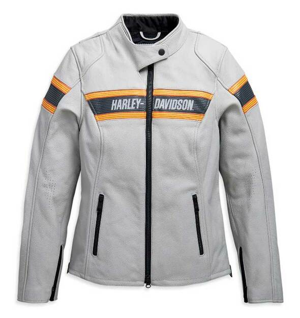 Harley-Davidson® Women's Sidari Striped Vented Leather Jacket - 98009-20VW