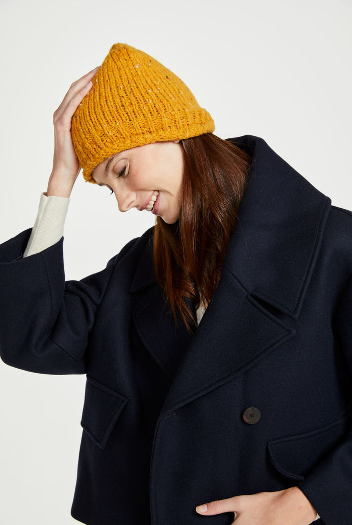 wool hat, yellow, aran hat, Hat & Scarf, knitwear, ladies hat, Ireland,100% wool,gift