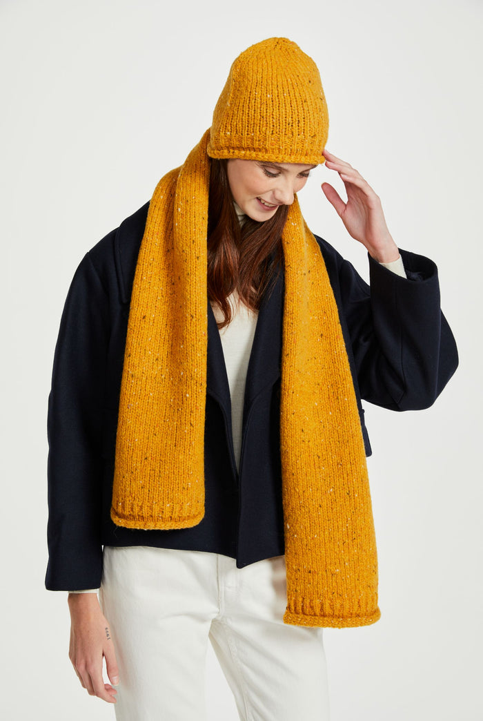 wool hat, yellow, aran hat, Hat & Scarf, knitwear, ladies hat, Ireland,100% wool,gift
