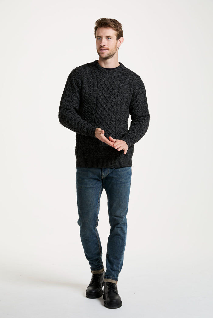 Sweater, merino wool, jumper, made in Ireland, Crew neck, cable knit, knitwear.wool jumper,aran, unisex
