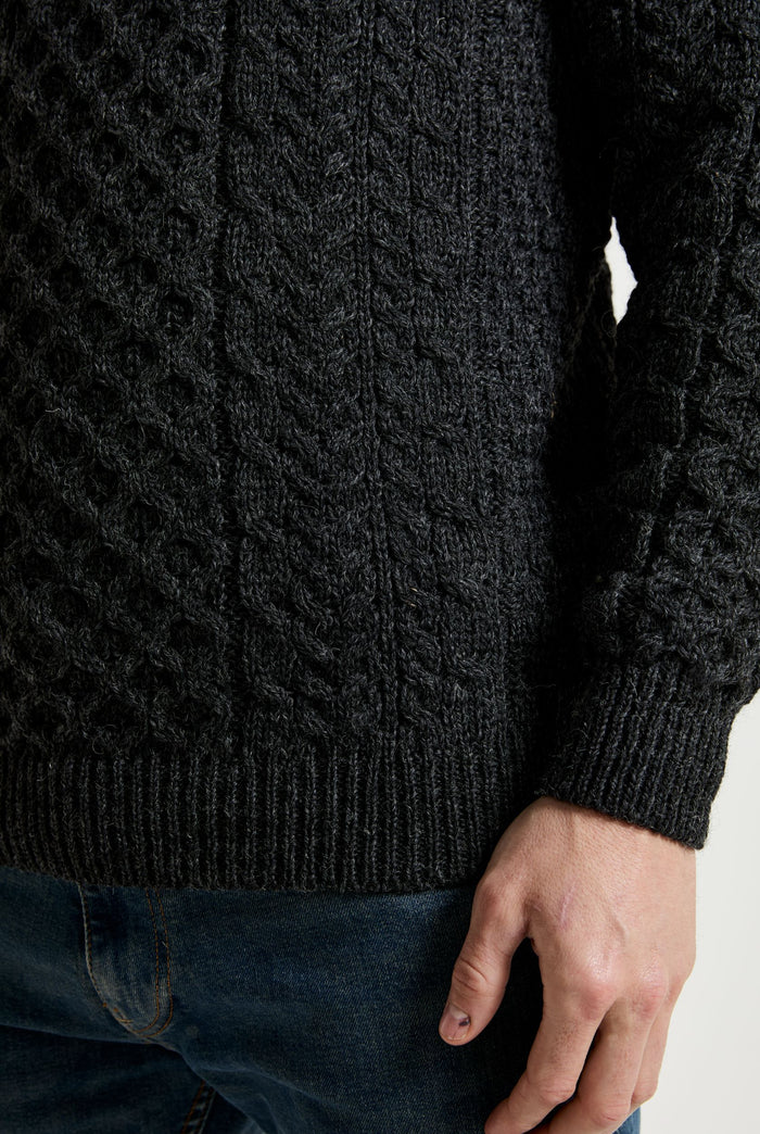 Sweater, merino wool, jumper, made in Ireland, Crew neck, cable knit, knitwear.wool jumper,aran, unisex