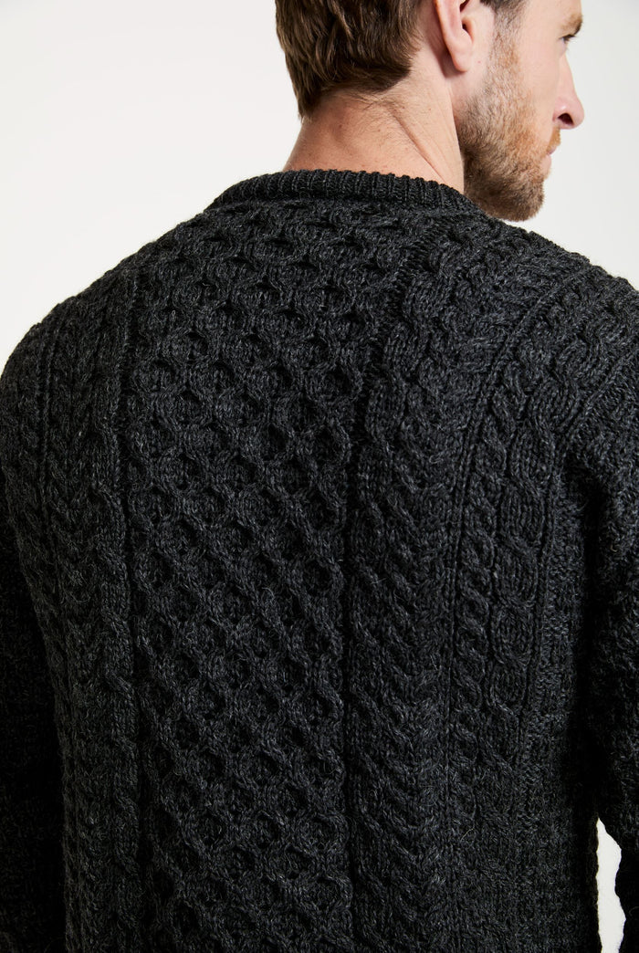 Sweater, merino wool, jumper, made in Ireland, Crew neck, cable knit, knitwear.wool jumper,aran, unisex