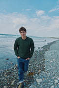 Inisheer Traditional Mens Aran Sweater - Forest Green