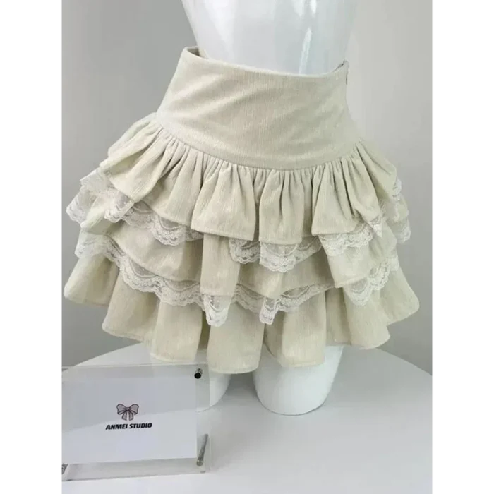Kawaii Off-Shoulder Knit Lace Set
