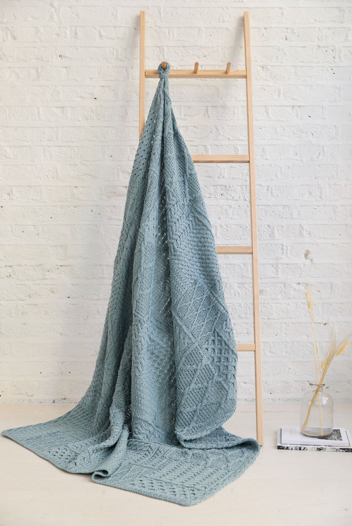 Merino wool blanket, made in Ireland,aran blanket,100% wool blanket, wool blankets for sale, knitwear, blue