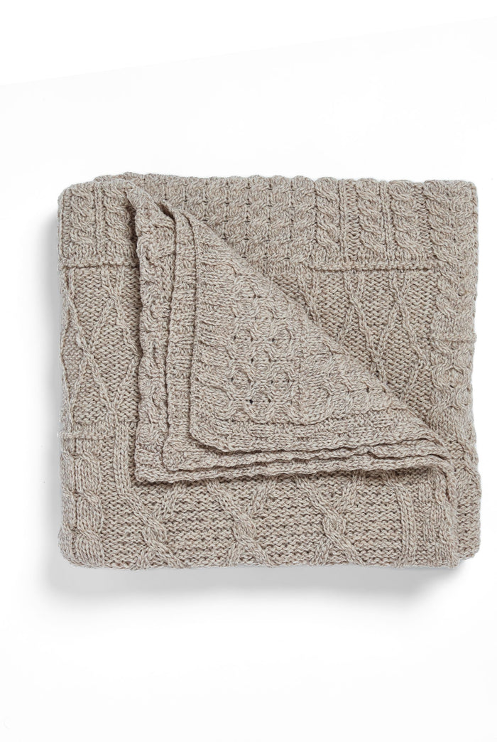 Merino wool blanket, made in Ireland,aran blanket,100% wool blanket, wool blankets for sale, knitwear, oat
