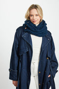 Wool, merino wool, aran snood, knitwear, Hat & Scarf, gift, made in Ireland, scarf, wool scarves, blue