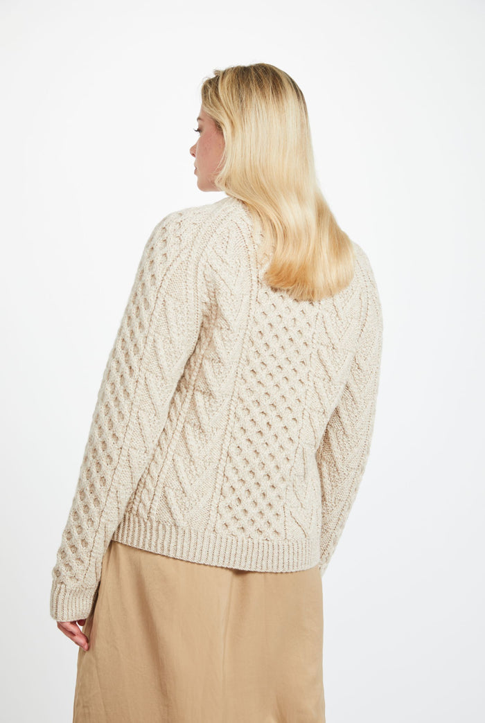 Merino wool, oat, Unisex, wool jumper, Irish wool jumper, made in Ireland, knitwear, crew neck sweater,aran