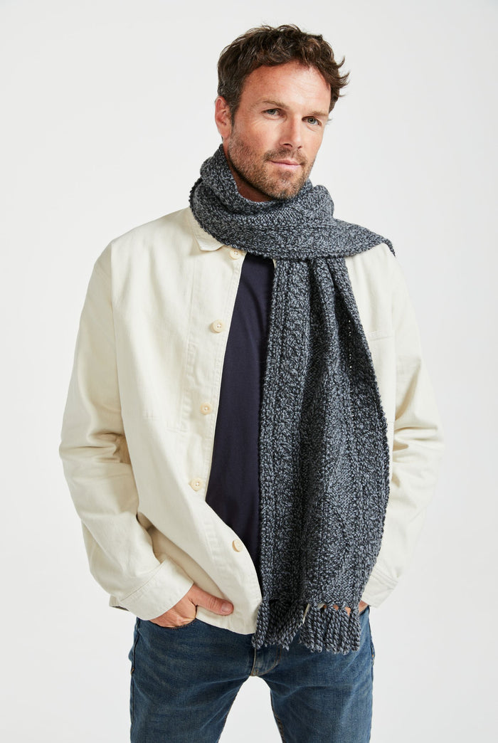 Merino wool, scarf, Hat & Scarf, wool scarves, aran, knitwear, grey, gift, Ireland, unisex