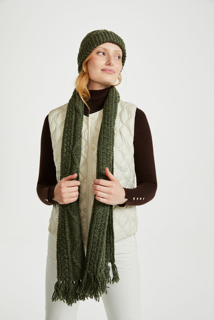 Aran, wool hats, green, Knitwear, Ireland, Hat & Scarf, gift, Ireland, wool,unisex