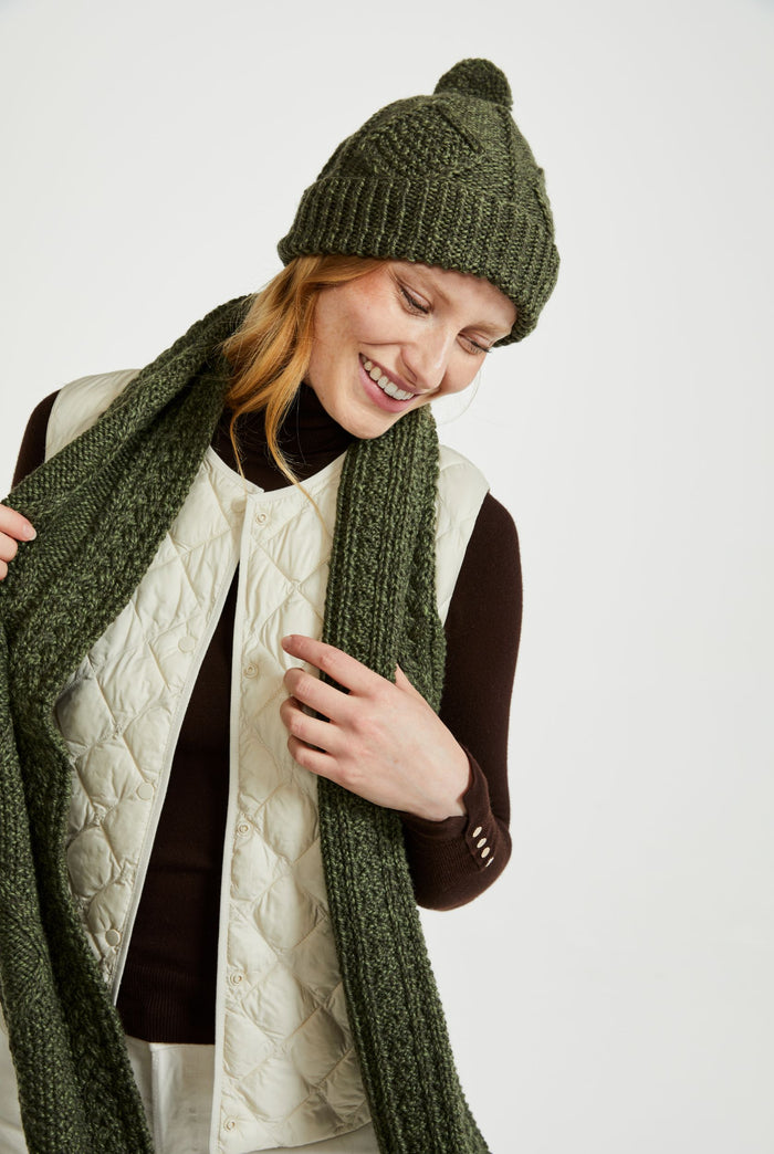 Merino wool, Aran, wool hats, green, Knitwear, Ireland, Hat & Scarf, gift, Ireland
