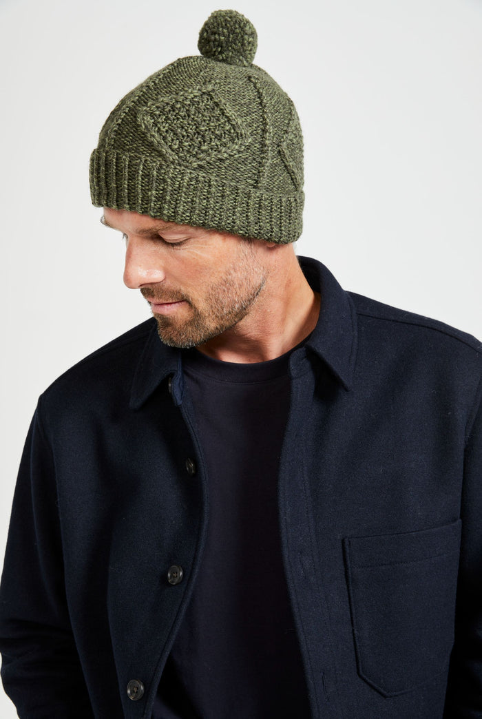 Aran, wool hats, green, Knitwear, Ireland, Hat & Scarf, gift, Ireland, wool,unisex