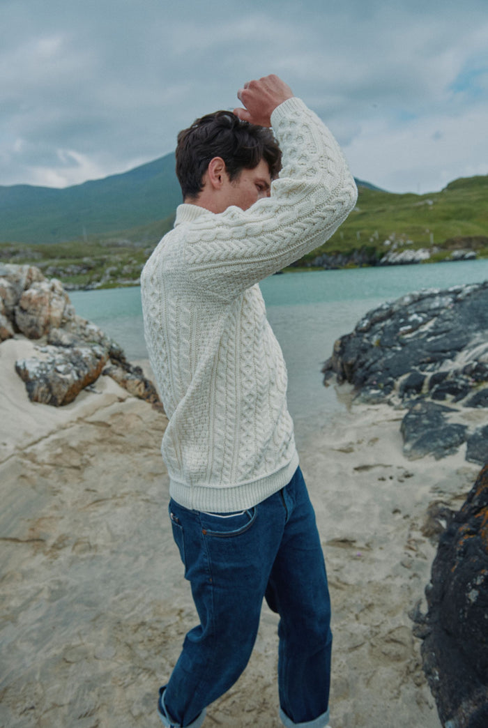 Merino wool, sweater, Ireland, Aran wool, jumper, Pullover, men's sweater, made in Ireland ,knitwear,cable knit