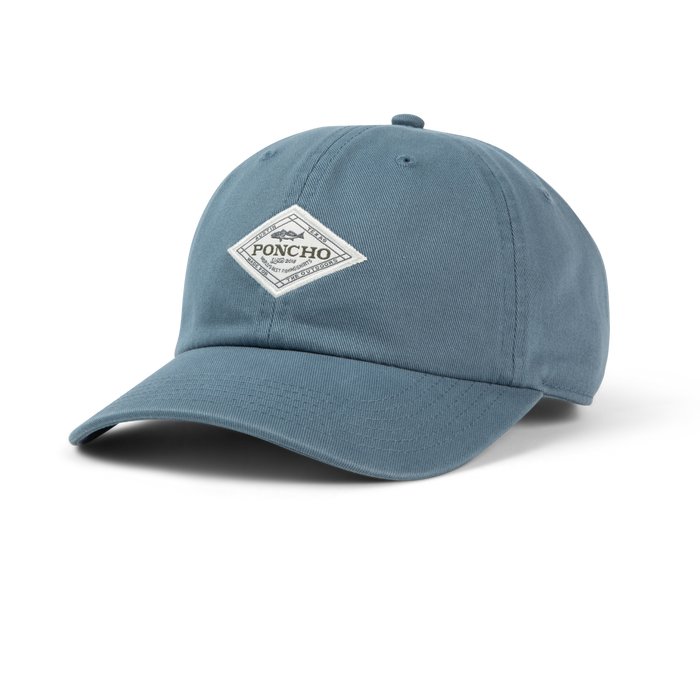 front of lake blue diamond patch hat