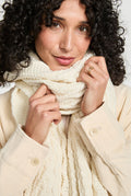 merino wool, scarf, cream,  knitwear, gift, aran scarves, hat & scarves,aran,wool scarf