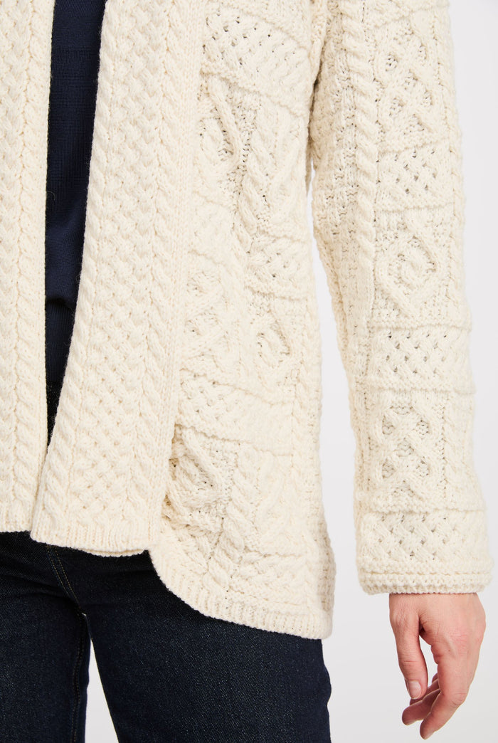 women's cardigan, women's wool cardigan, Ireland,  Boyfriend, buttoned,aran, Irish sweater, merino wool, cream,knitwear