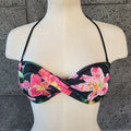 Loco Boutique Woman's Tropical Orchid Twisted Bandeau Bikini Top