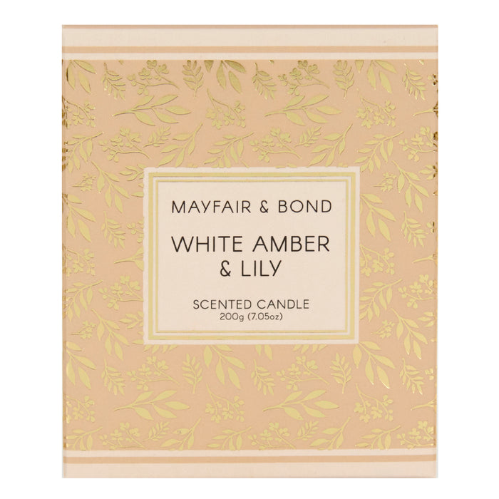 Mayfair & Bond Scented Candle, White Amber & Lily- 200g