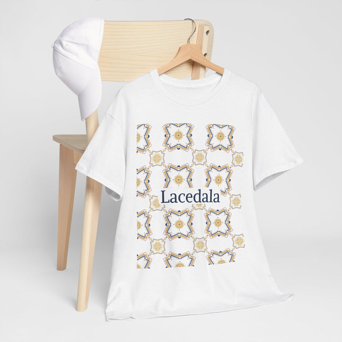 Moonlit Mandala Dream Unisex T-Shirt (White) (Logo)