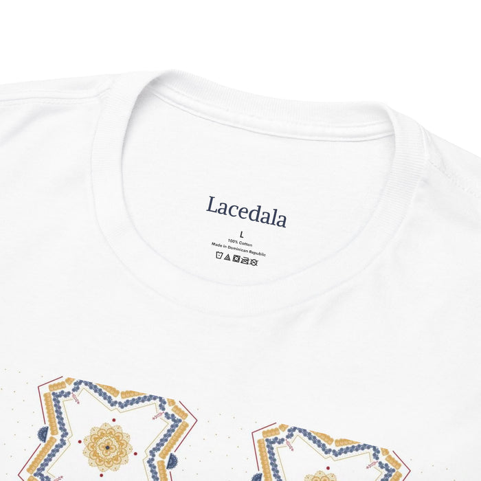 Moonlit Mandala Dream Unisex T-Shirt (White) (Logo)