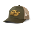 front of moss agave trucker hat