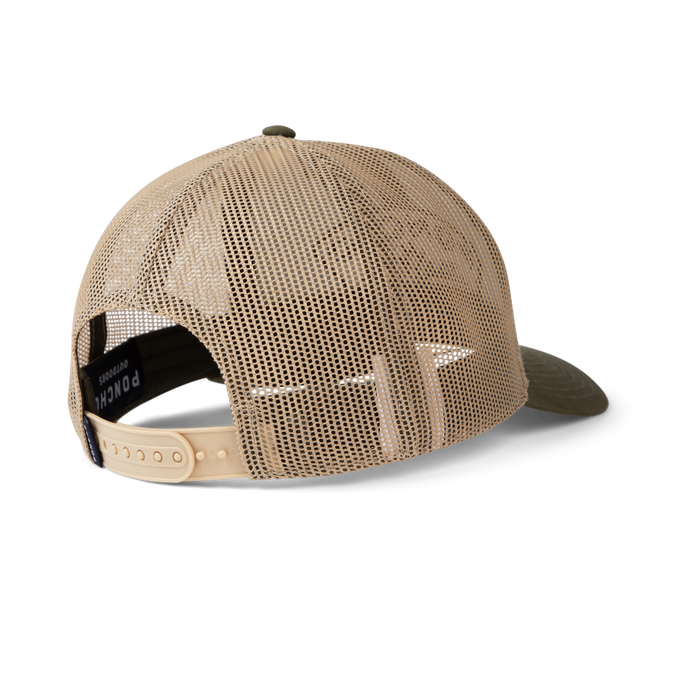back of the moss agave trucker hat