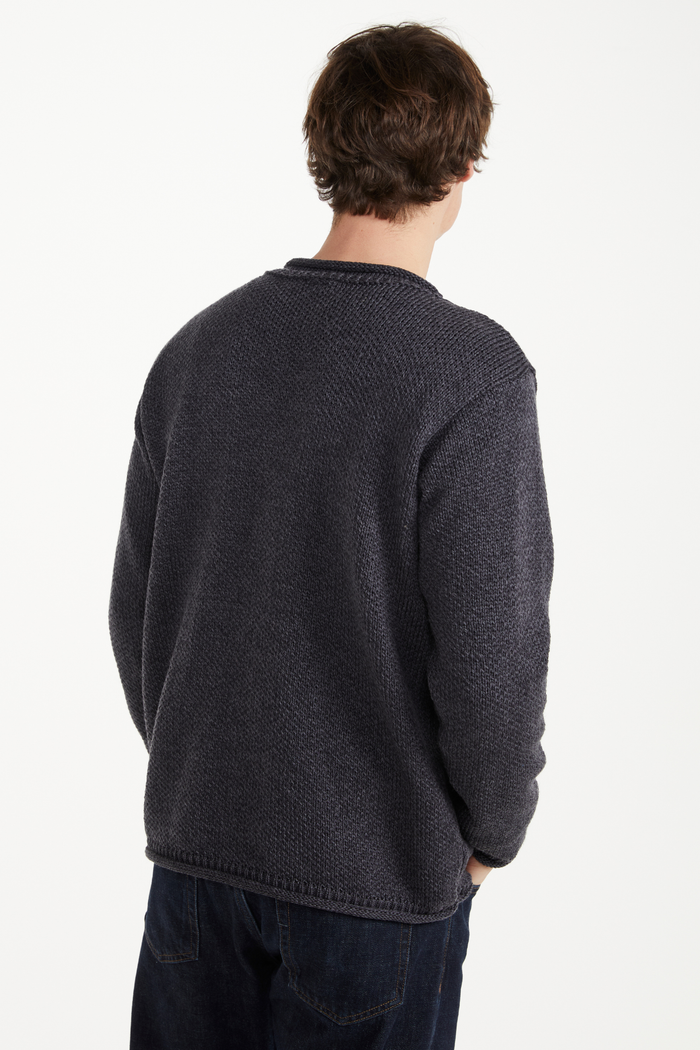 Moycullen Roll Neck Mens Merino Sweater - Grey